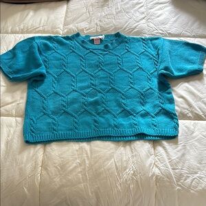 Vibrant Teal Knit Sweater Top